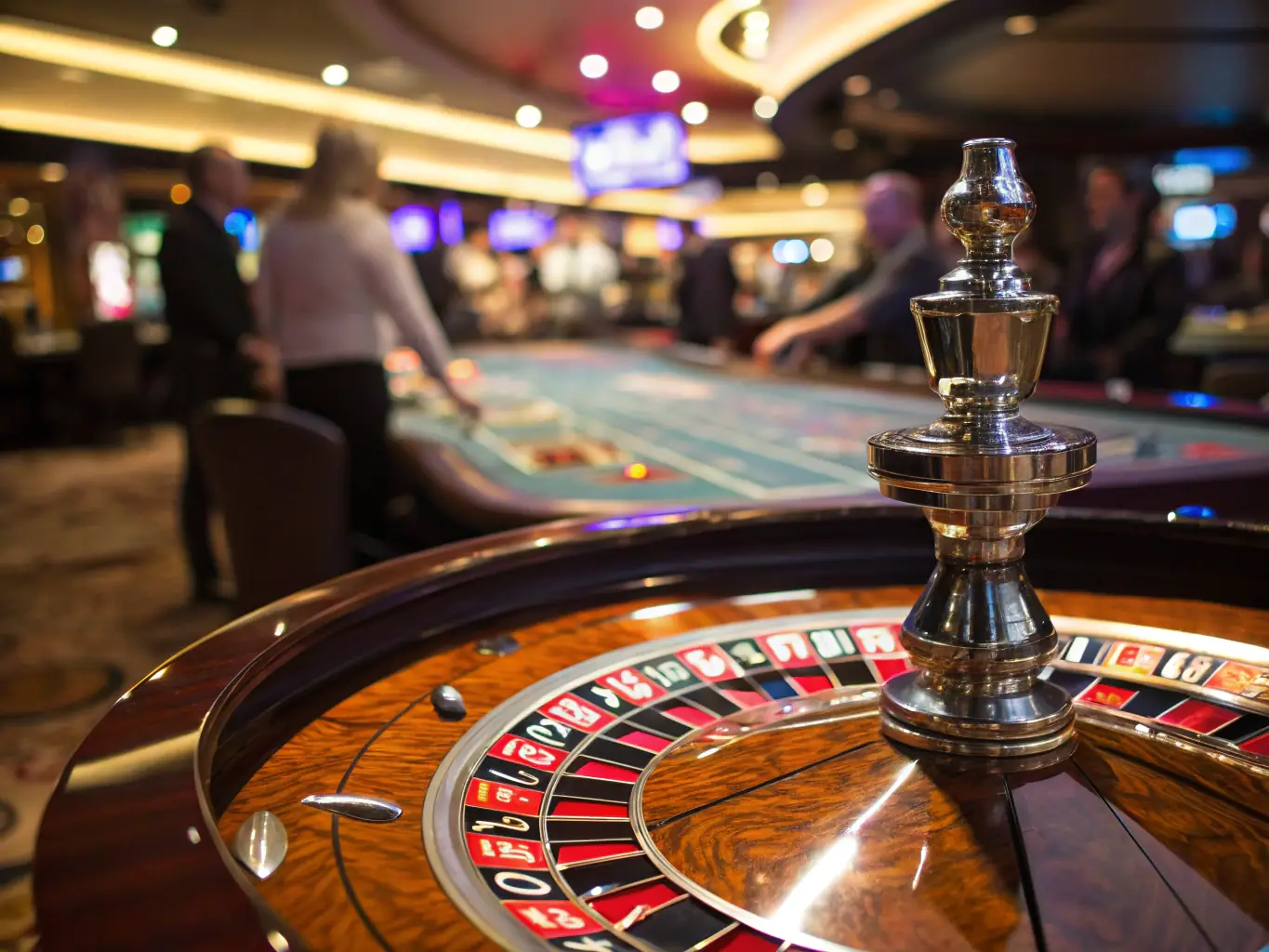 A captivating image of a roulette wheel spinning, with chips placed on the betting table, highlighting the suspense and excitement of the game.